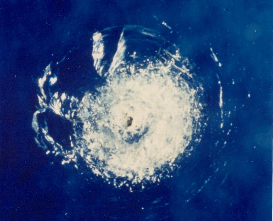 Orbital debris damage to NASA space shuttle window