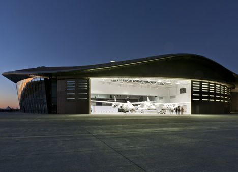 The "Gateway to Space" terminal/hangar at Spaceport America.