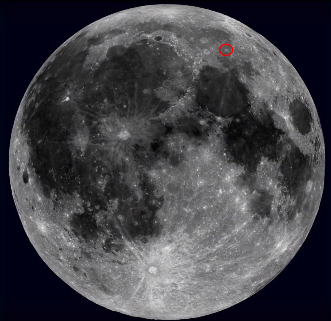 Location of Lacus Mortis on the Moon